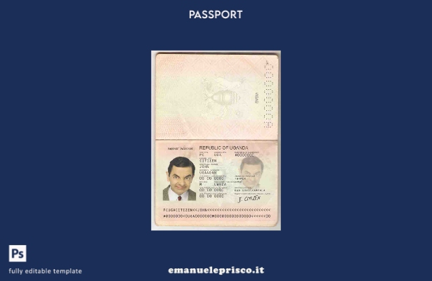 modello di passaporto ugandese in stile verificato